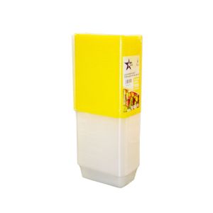 1000ml Containers Plastic With Yellow Lids 50pks (MCC14)