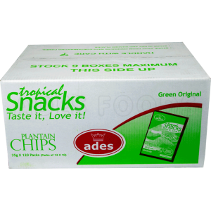 Ades Plantain Chips Green Box 35g X 120