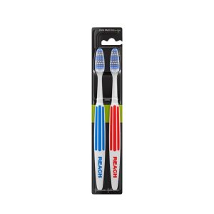 J & j reach listerine toothbrush interdental twin firm/medium