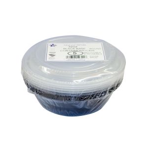 SDL Plastic Black Base Round Containers + Lids 32oz (RPC42)