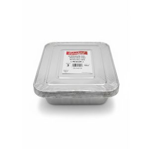 Splendore Aluminium Foil Roasting Tins With Lids Medium - 3pcs (Fdr32)