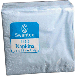 Swantex 100 Sky Blue Napkin 33 x 33cm 2 ply (NAP09)
