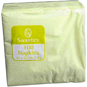Swantex 100 Yellow Napkin 33 x 33cm 2 ply (NAP08)