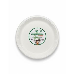 12" White Bagasse Round Plates 50-pcs (BGS47)