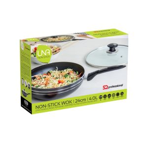 SQ Professional Wok Una Non-Stick Long Handle 24Cm/4.0L (2794)