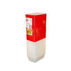 750ml Container Plastic With Red Lids 50Packs (MCC11)