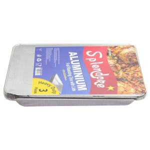 Aluminium Foil Roasting Tins With Lids XXL 3Pcs (FDR33)