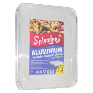 Aluminium Foil Roasting Tins With Lids 2Pcs (FDR22)