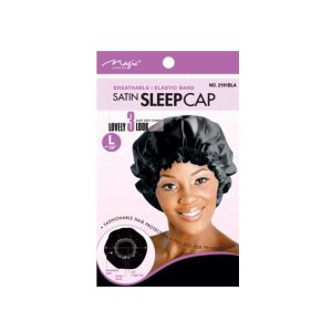 Satin sleep cap l black (M2191bla)