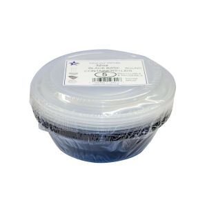 SDL Plastic Black Base Round Containers + Lids 32oz (RPC42)