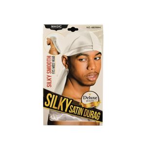Silky satin durag white (4801Wwhi)