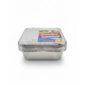 Splendore Aluminium Deep Medium Roasting Tins & Foil Lids - 5pcs (FDR79)