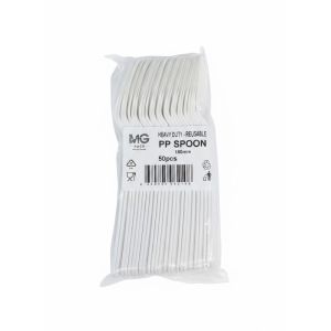 Splendore Large White Spoons- 50pcs (DPCS03)