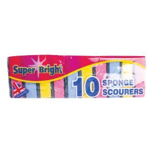 Super Bright 10 Pack Sponge Scourer