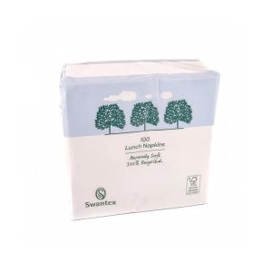 Swantex 100 White Napkins (Nap01) (Nap27)  (Snw10)